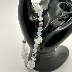 White beaded anklet